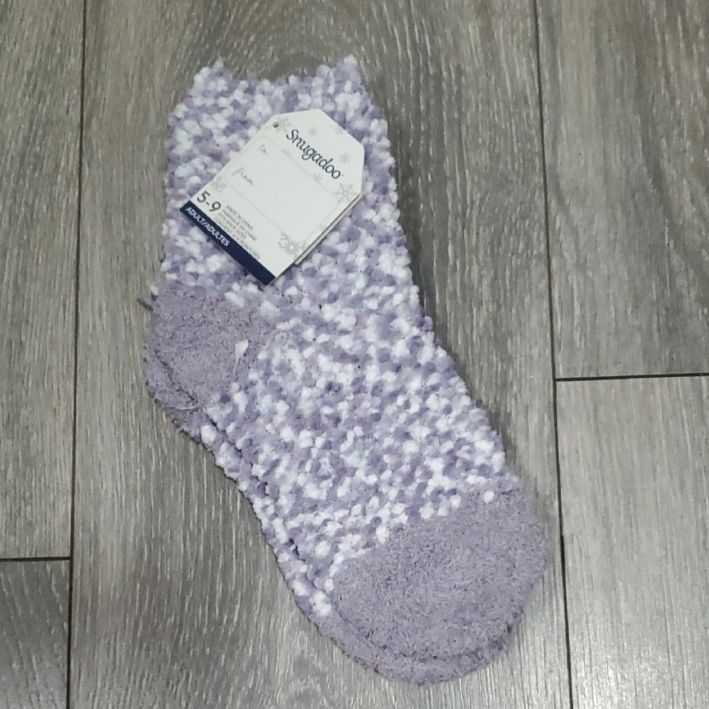 Snugadoo Plush Lavender Purple Mixed Cozy Crew Socks - 5-9